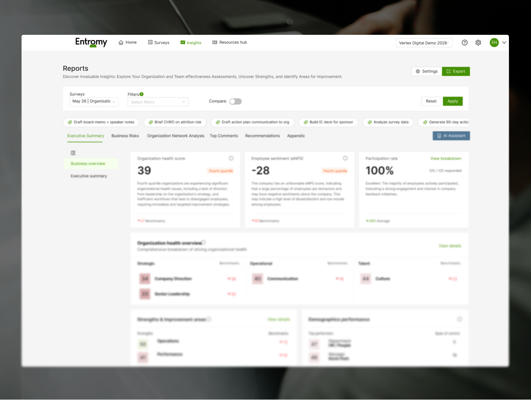 Entromy: Dashboard screenshot 1
